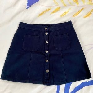 BDG Navy Denim Skirt